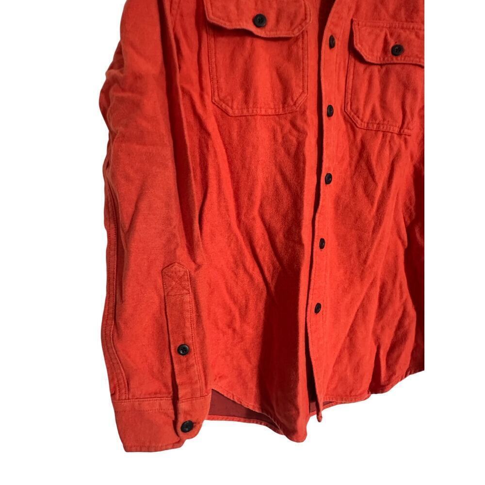 American Eagle Men Small Orange Winter Button Down Long Sleeve Flannel Shirt Top - Picture 3 of 9